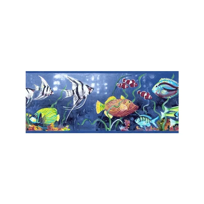 Blue Tropical Fish Wallpaper Border