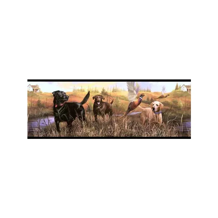 Black Mix of Labrador Wallpaper Border