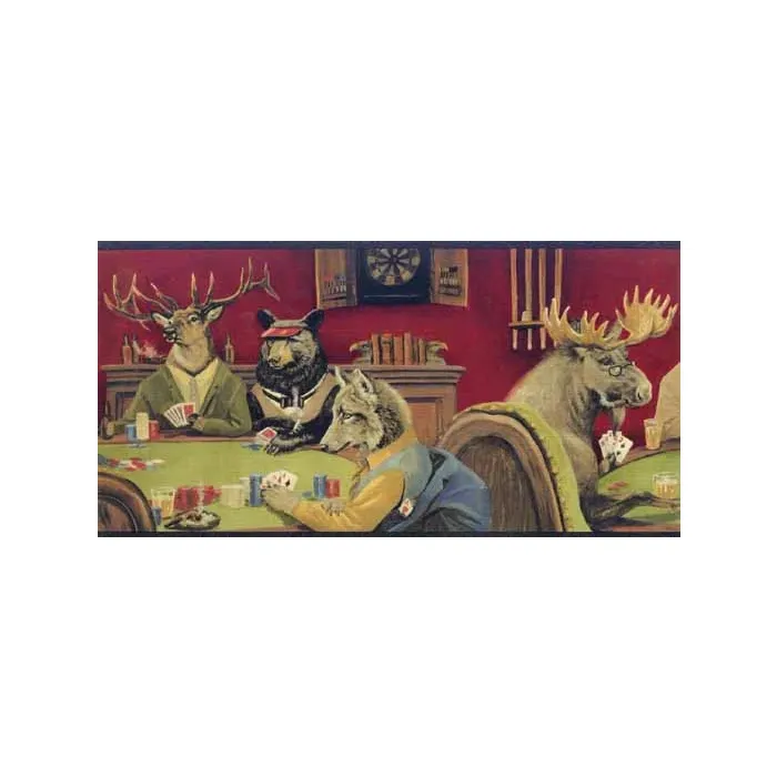 Lodge Poker Game Wallpaper Border