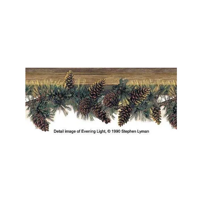 Brown Pine Branch Wallpaper Border