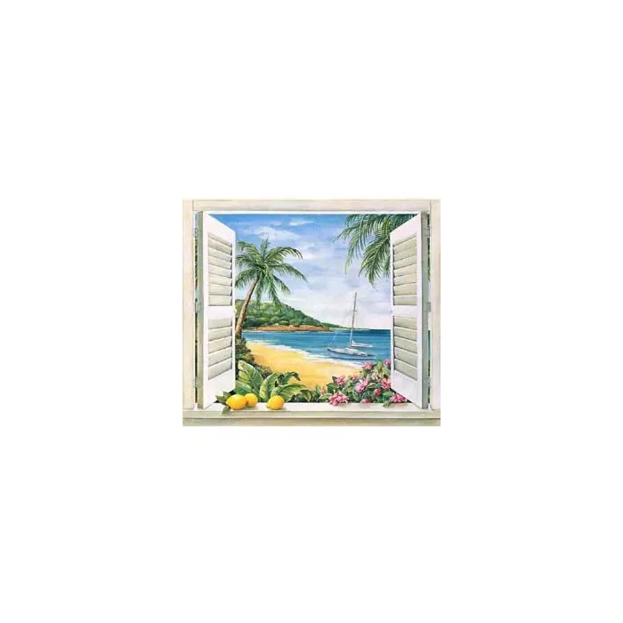 Tropical Paradise Window Accent Mural