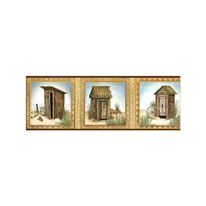 Southwestern Outhouse Wallpaper Border