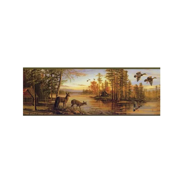 Fall Scene Deer Wallpaper Border - FG35541B