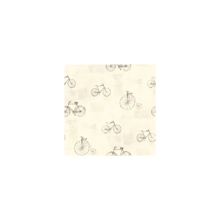 Bicycle Postmark Toile Wallpaper