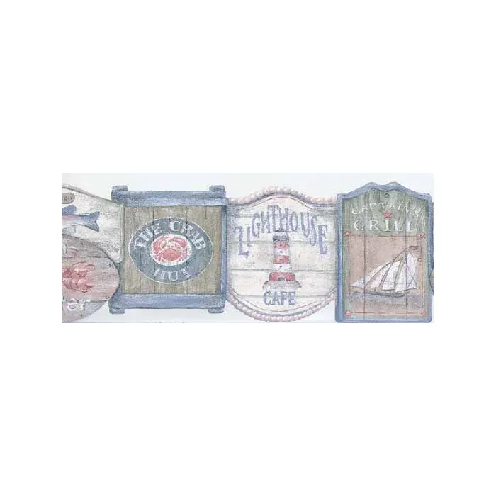 Seafood Cafe and Grill Wallpaper Border PB58038DB- 1 ROLL LEFT