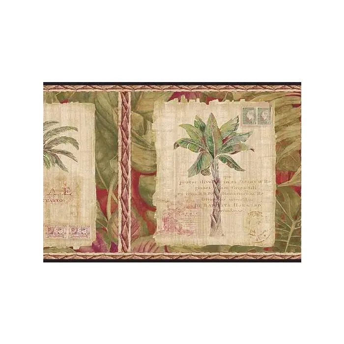 Postcard Palm Tree Wallpaper Border