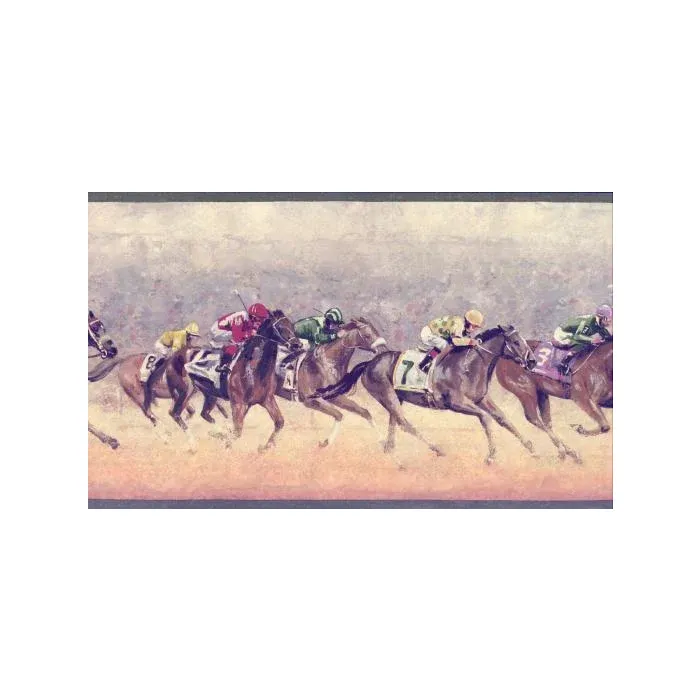 Jockey Horse Racing Wallpaper Border