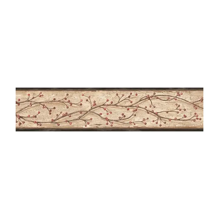 Winterberry Branch Wallpaper Border - Chesapeak Wallcovering