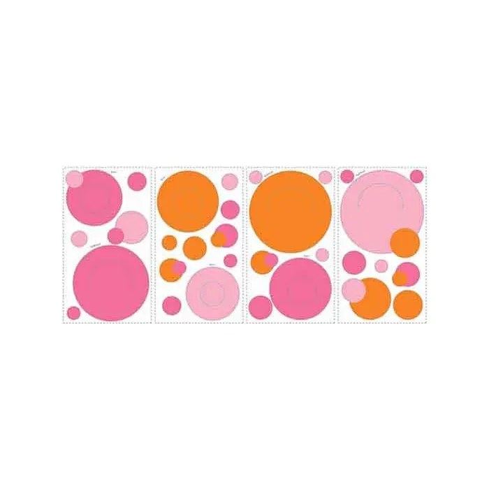 Orange and Pink Wall Pockets Peel and Stick Appliques