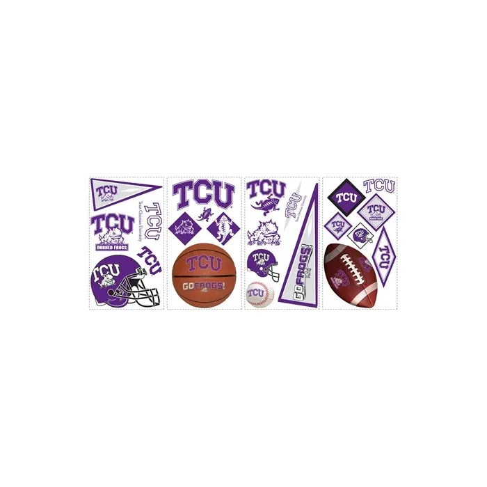 Texas Christian Horned Frog Peel and Stick Appliques