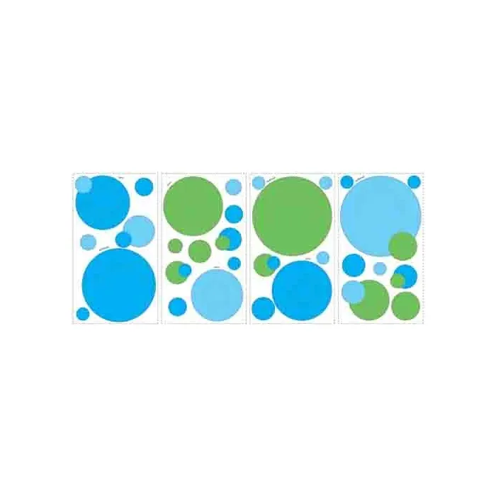 Blue and Green Peel and Stick Wall Decal Pockets