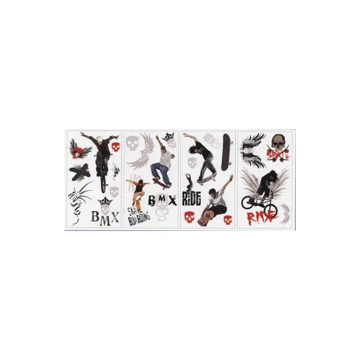 Extreme Sports Peel and Stick Wall Cutout Appliques