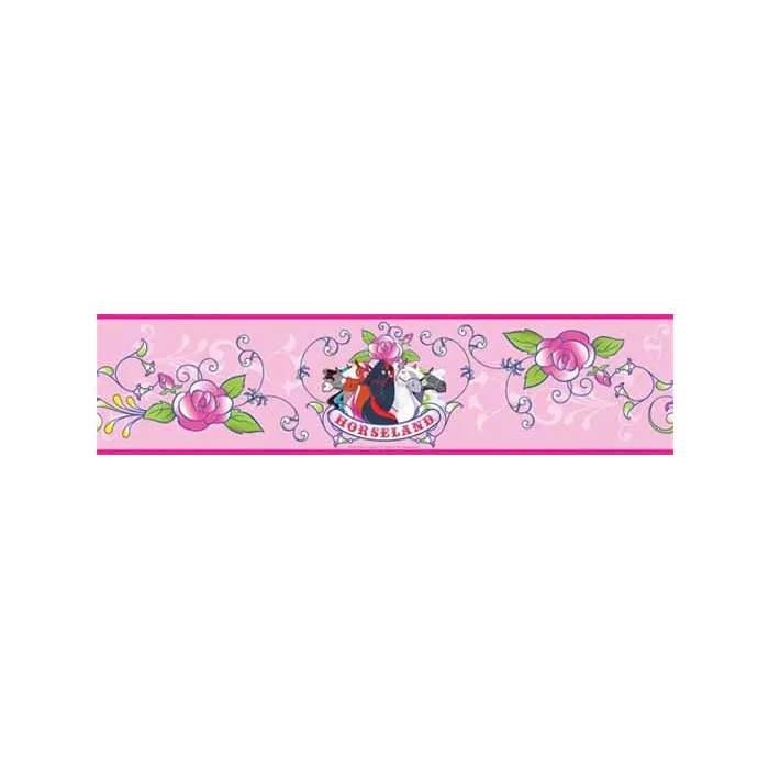 Pink Horseland Peel and Stick Wall Border