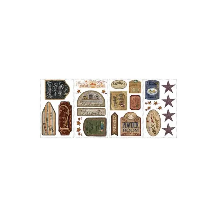 Country Signs Peel and Stick Wall Stickers