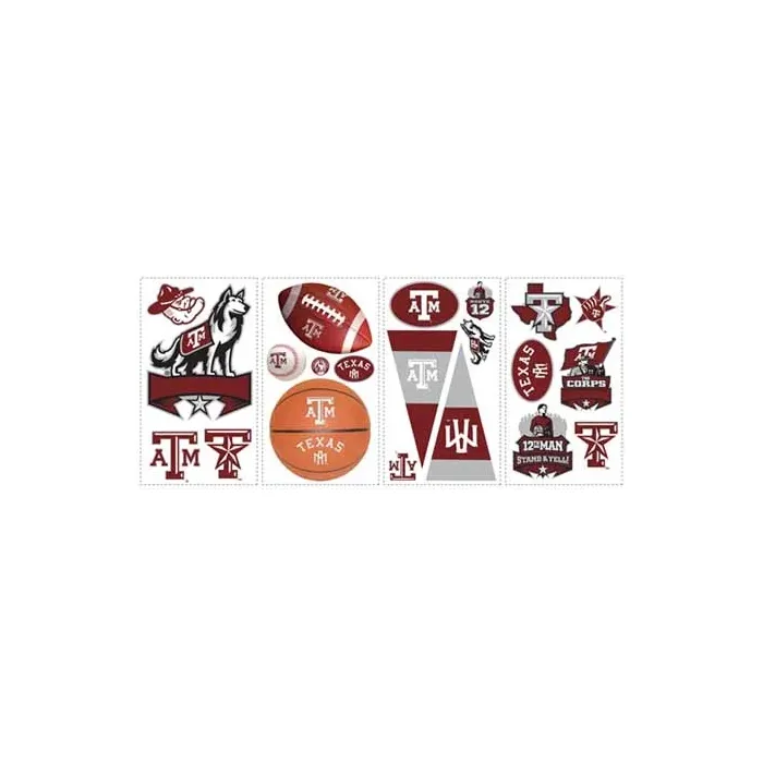 Texas A and  M Peel and Stick Appliques