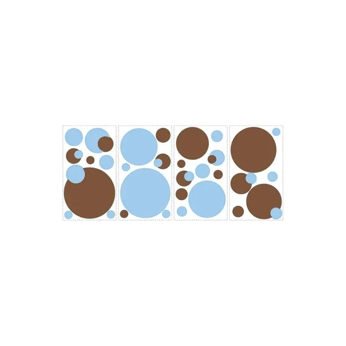 Blue and Brown Dots Peel and Stick Appliques