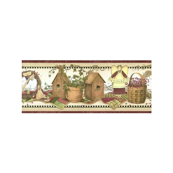 Burgundy Country Items Shelf Border