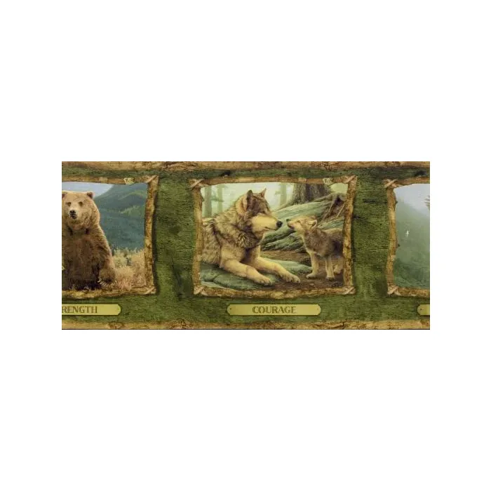 Green Wildlife Wallpaper Border