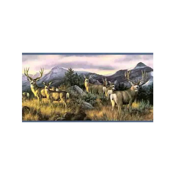 Blue Mule Deer Wallpaper Border