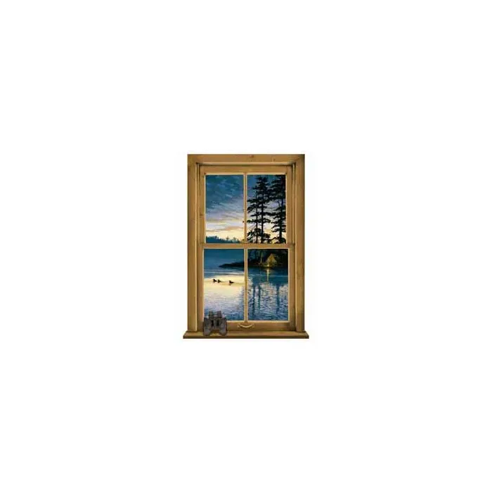 Log Cabin Scenic Window Wallpaper Mural