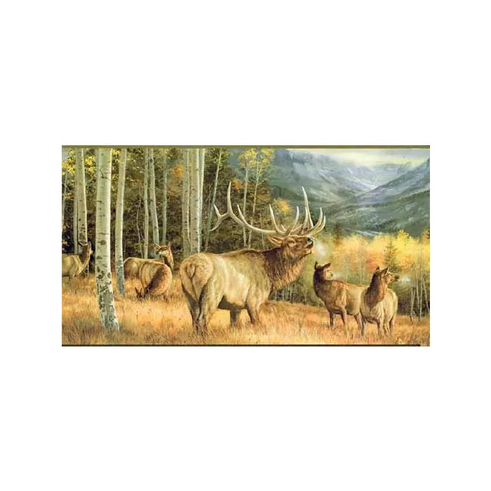 Elk Gathering Wall Paper Border