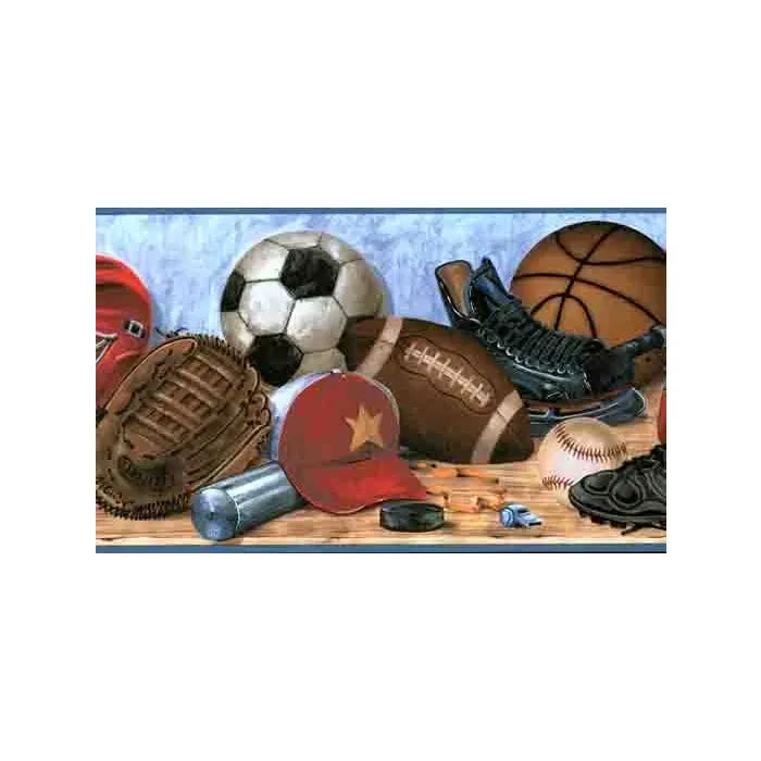 Blue All Sport Wallpaper Border