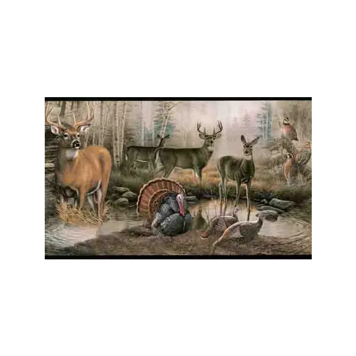Wildlife in the Outdoors Wall Paper Border