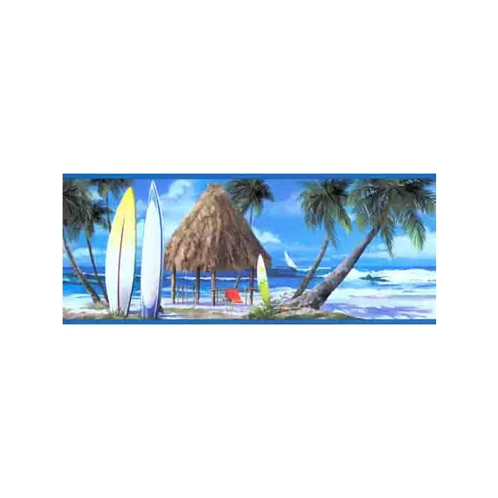 Blue Surfs Up Wallpaper Border - York Wallcoverings