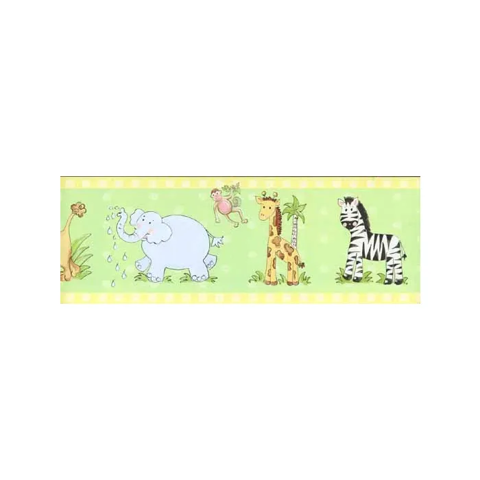 Baby Zoo Animals Wallpaper Border