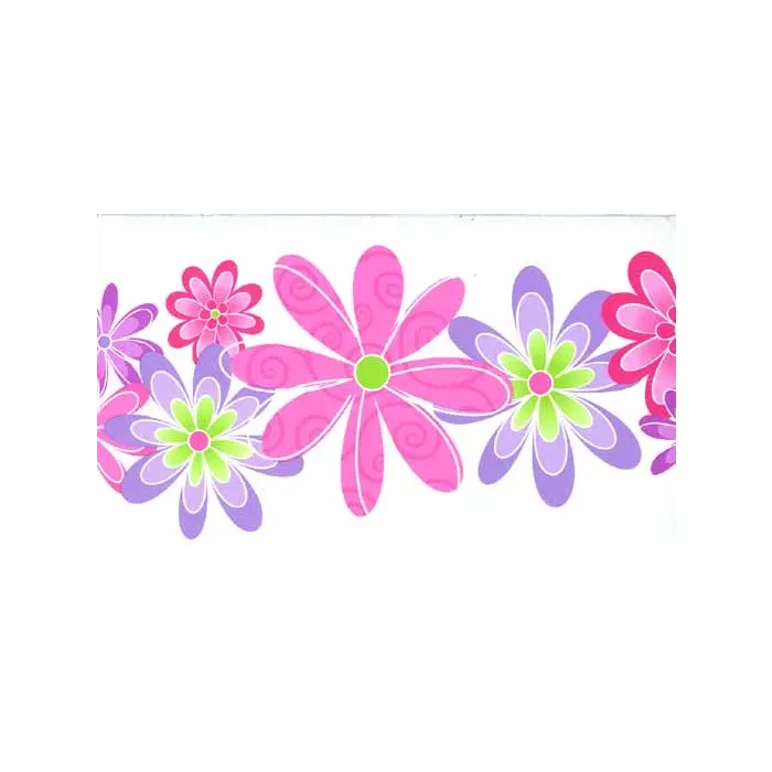 Pink and Purple Flower Wallpaper Border