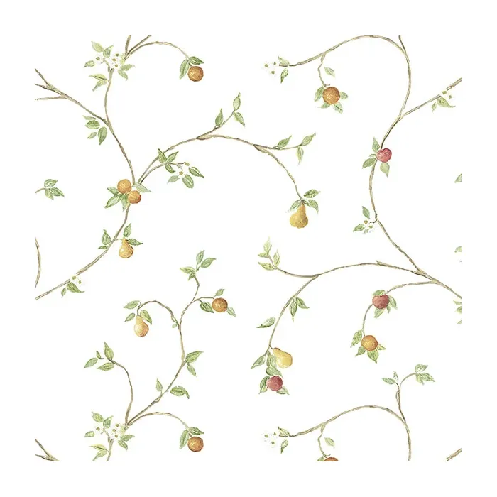Fruit Trail Wallpaper Yellow, Red, Beige Norwall Wallcovering CK36607
