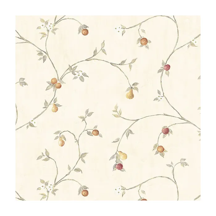 Fruit Trail Wallpaper Red, Cream, Taupe Norwall Wallcovering CK36609