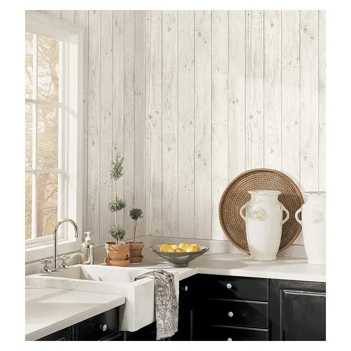 Barn Board Wallpaper Light Grey Norwall Wallcovering CK36615
