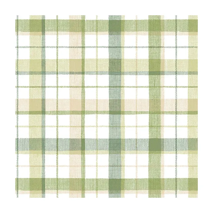 Linen Plaid Wallpaper Green, Beige Norwall Wallcovering CK36626