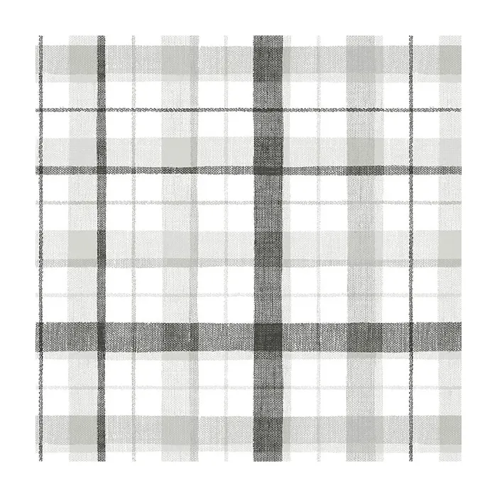 Linen Plaid Wallpaper Black, Grey Norwall Wallcovering CK36628