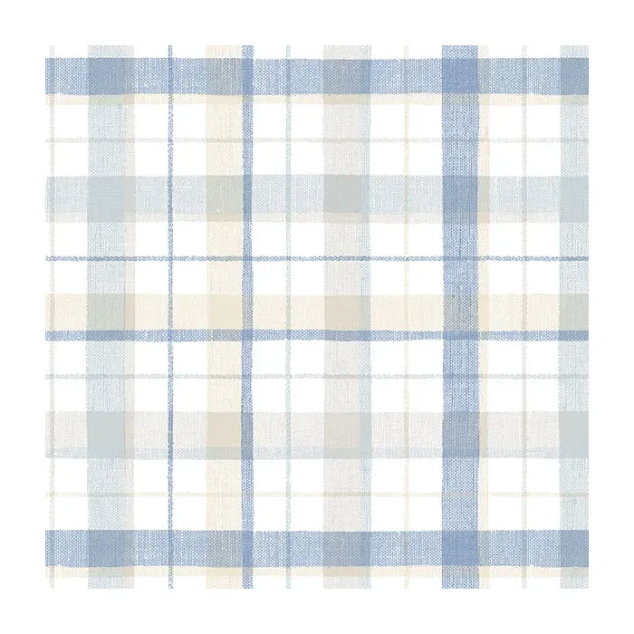 Linen Plaid Wallpaper Blue, Beige Norwall Wallcovering CK36629