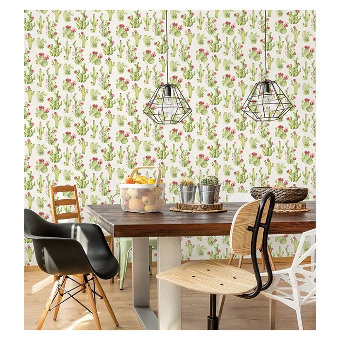 Cactus Wallpaper Green, Red Norwall Wallcovering CK36630