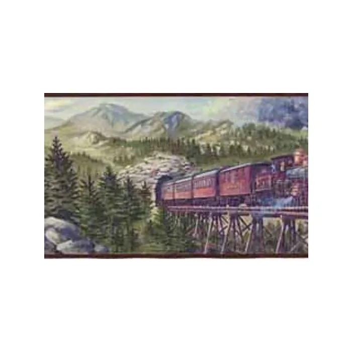 Mountain Train Wall Border