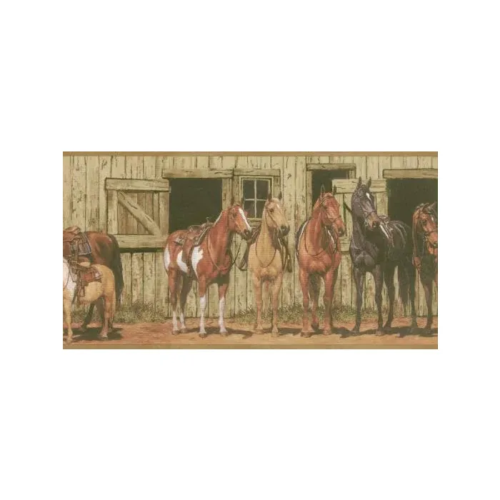 Horse Stable Wallpaper Border