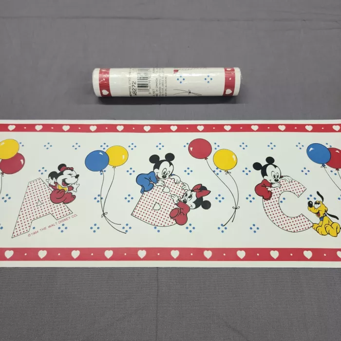 Disney’s Baby Mickey Mouse Wall Border ABC Nursery Gender Neutral Vintage