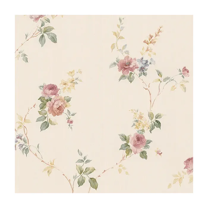 White Wedding Trail Wallpaper Pink, Cream, Yellow, Blue Norwall Wallcovering CN24623