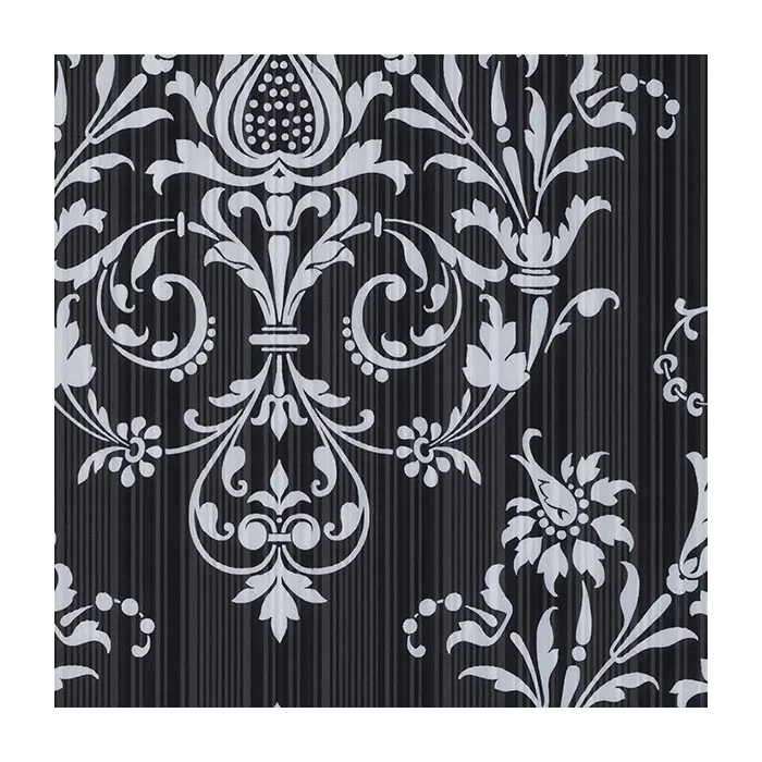 Constantine Wallpaper Metallic Silver, Black Norwall Wallcovering CS27361