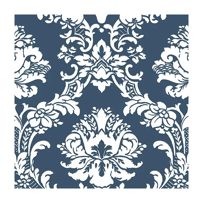 Document Damask Wallpaper Blue, Pearl Norwall Wallcovering CS35600