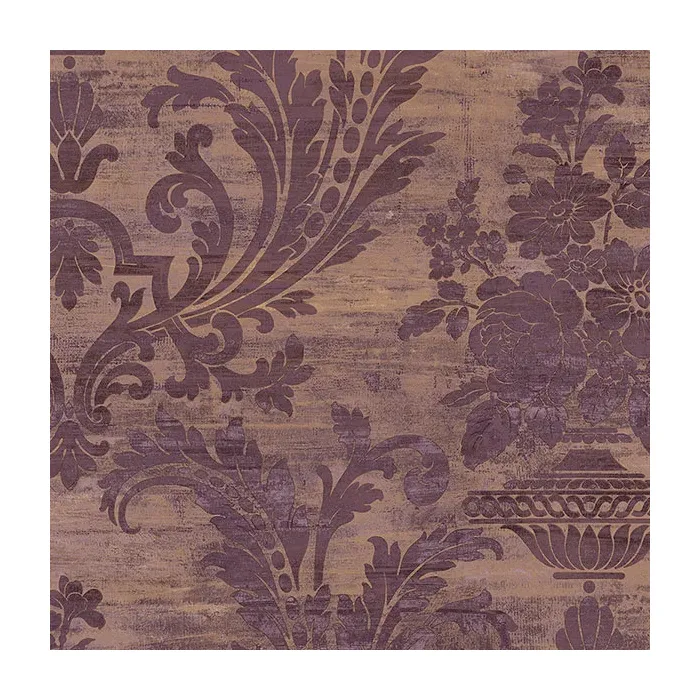 Sari Damask Wallpaper Metallic Gold, Purple Norwall Wallcovering CS35602
