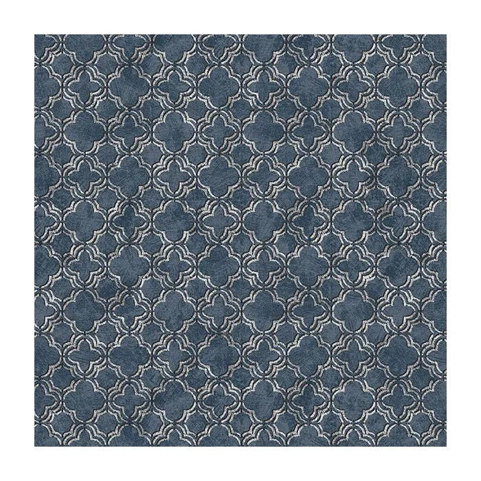 Velvet Mini Wallpaper Blue, Silver Norwall Wallcovering CS35619