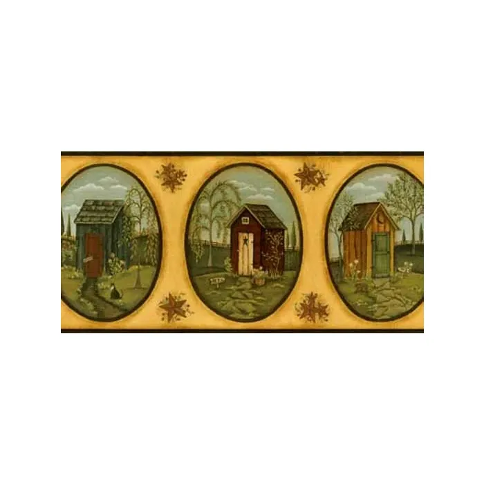 His and Her Primitive Outhouse Border