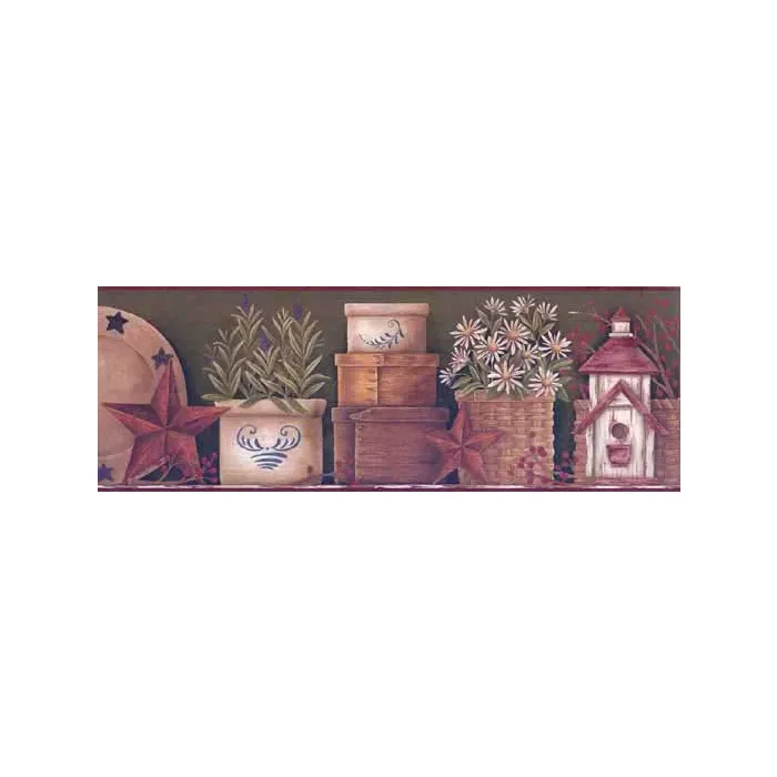 Primitive Shelf Wallpaper Border