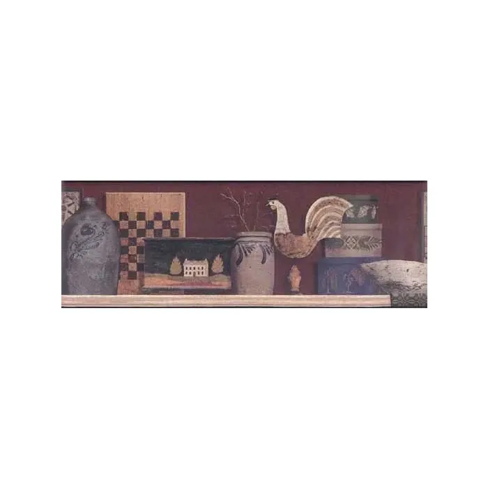 Folk Art Shelf Wallpaper Border