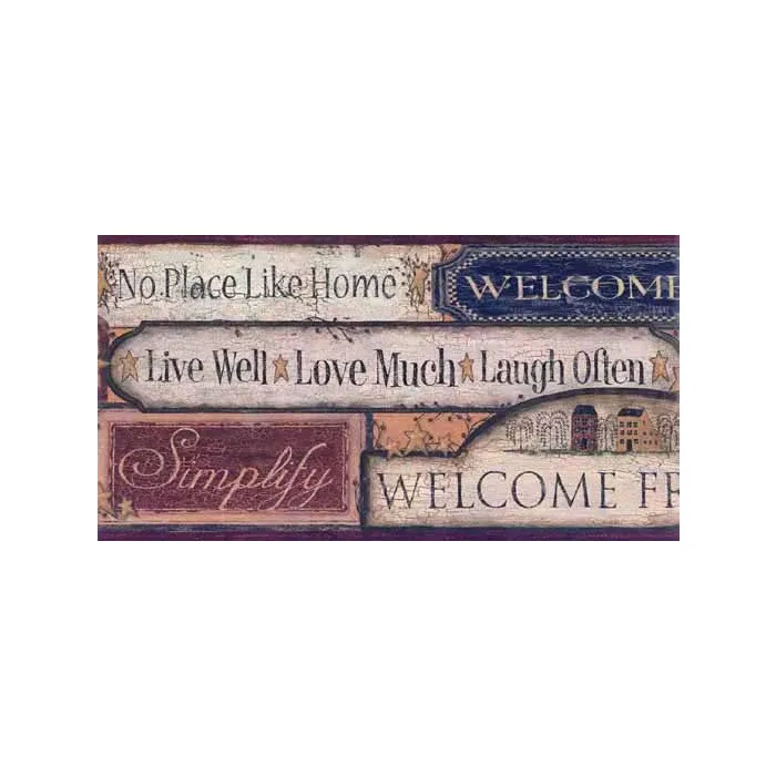 Country Sign Wallpaper Border