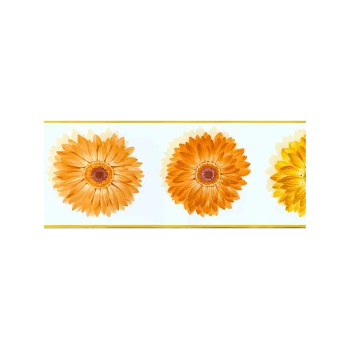 Yellow and Orange Daisy Wallpaper Border